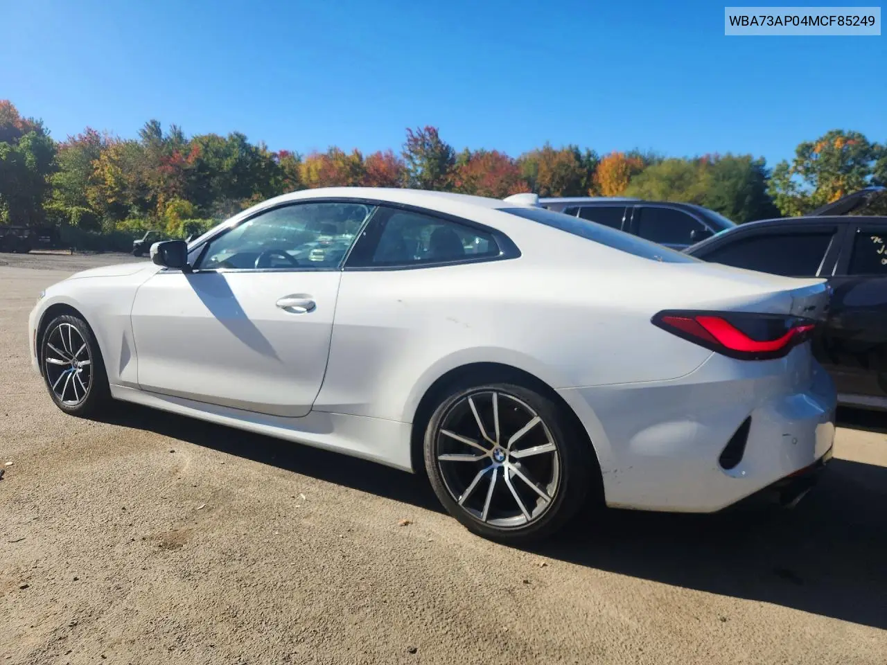 2021 BMW 4ER VIN WBA73AP04MCF85249 — фото 2