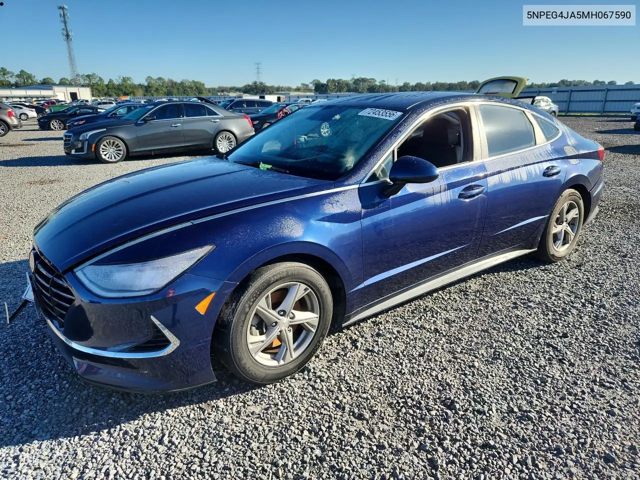 HYUNDAI SONATA 2021, VIN 5NPEG4JA5MH067590