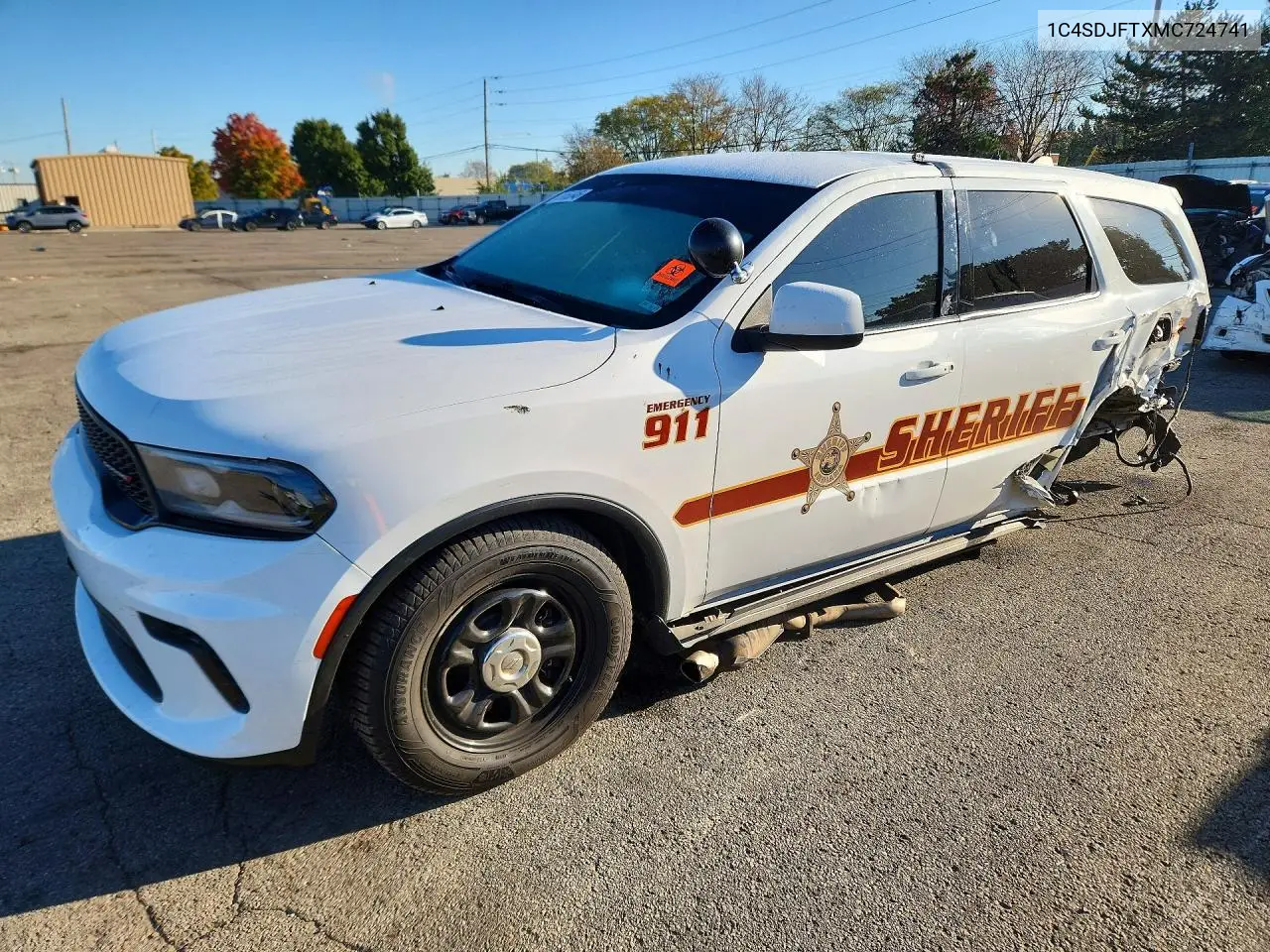 DODGE DURANGO 2021, VIN 1C4SDJFTXMC724741