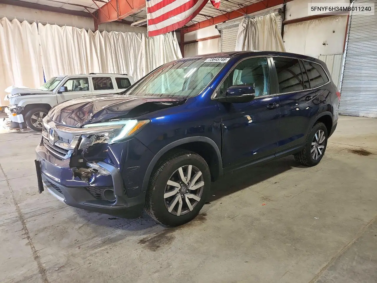 HONDA PILOT 2021, VIN 5FNYF6H34MB011240