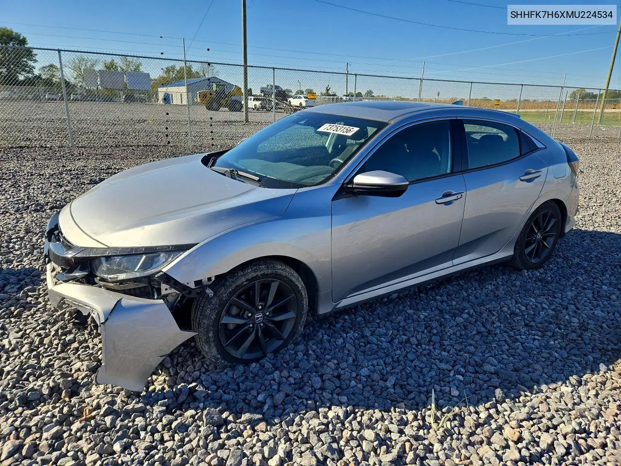 HONDA CIVIC 2021, VIN SHHFK7H6XMU224534