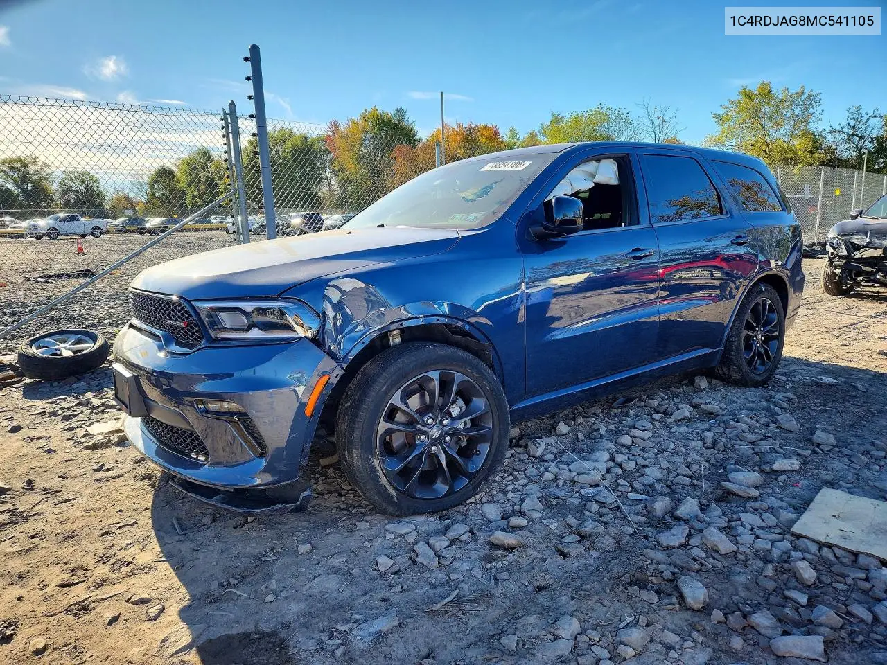 DODGE DURANGO 2021, VIN 1C4RDJAG8MC541105
