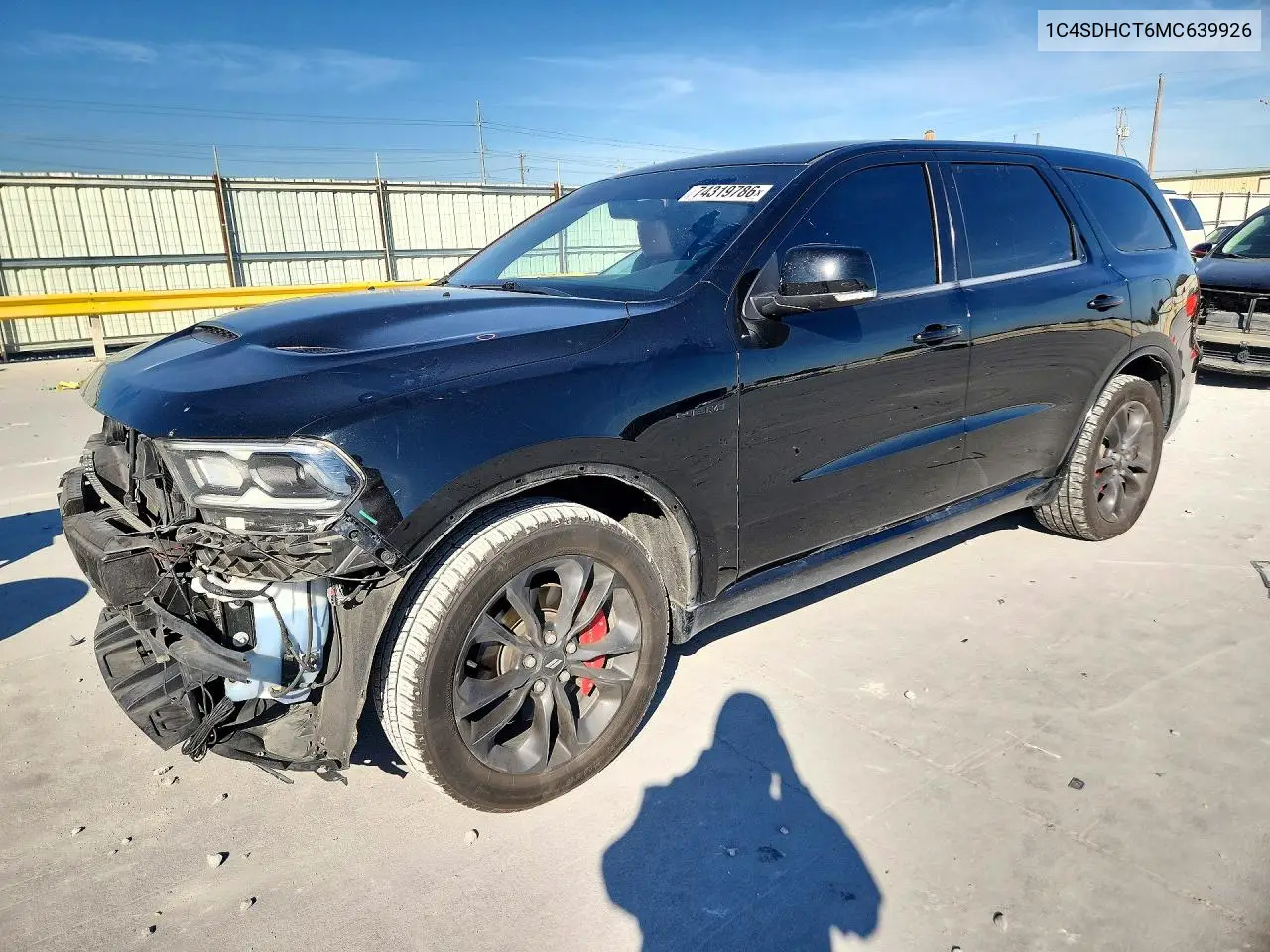 DODGE DURANGO 2021, VIN 1C4SDHCT6MC639926