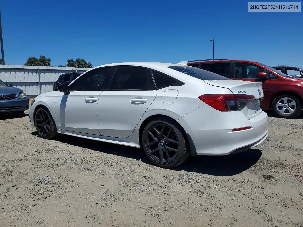 2022 HONDA CIVIC VIN 2HGFE2F50NH516714 — фото 2