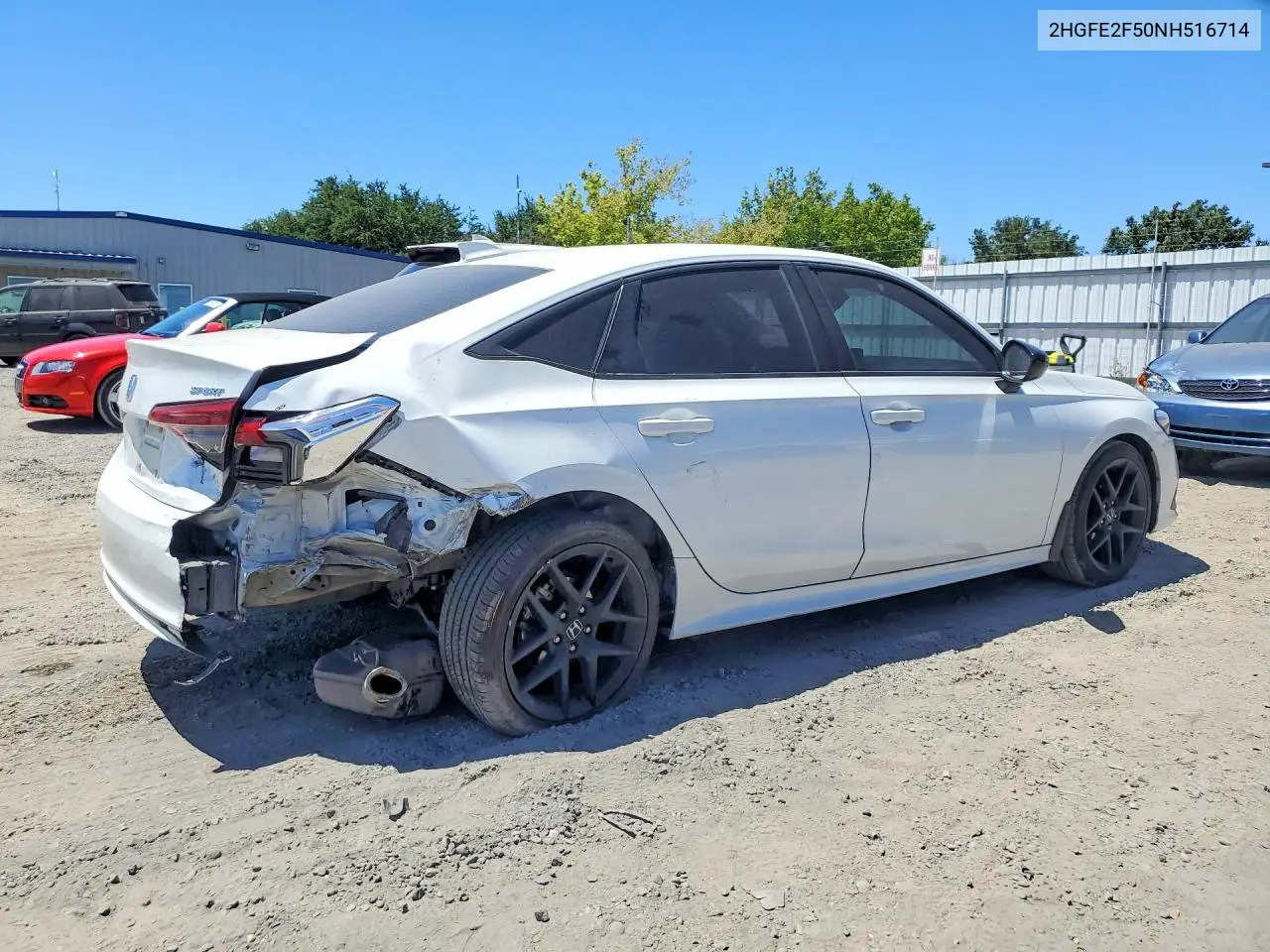 2022 HONDA CIVIC VIN 2HGFE2F50NH516714 — фото 3