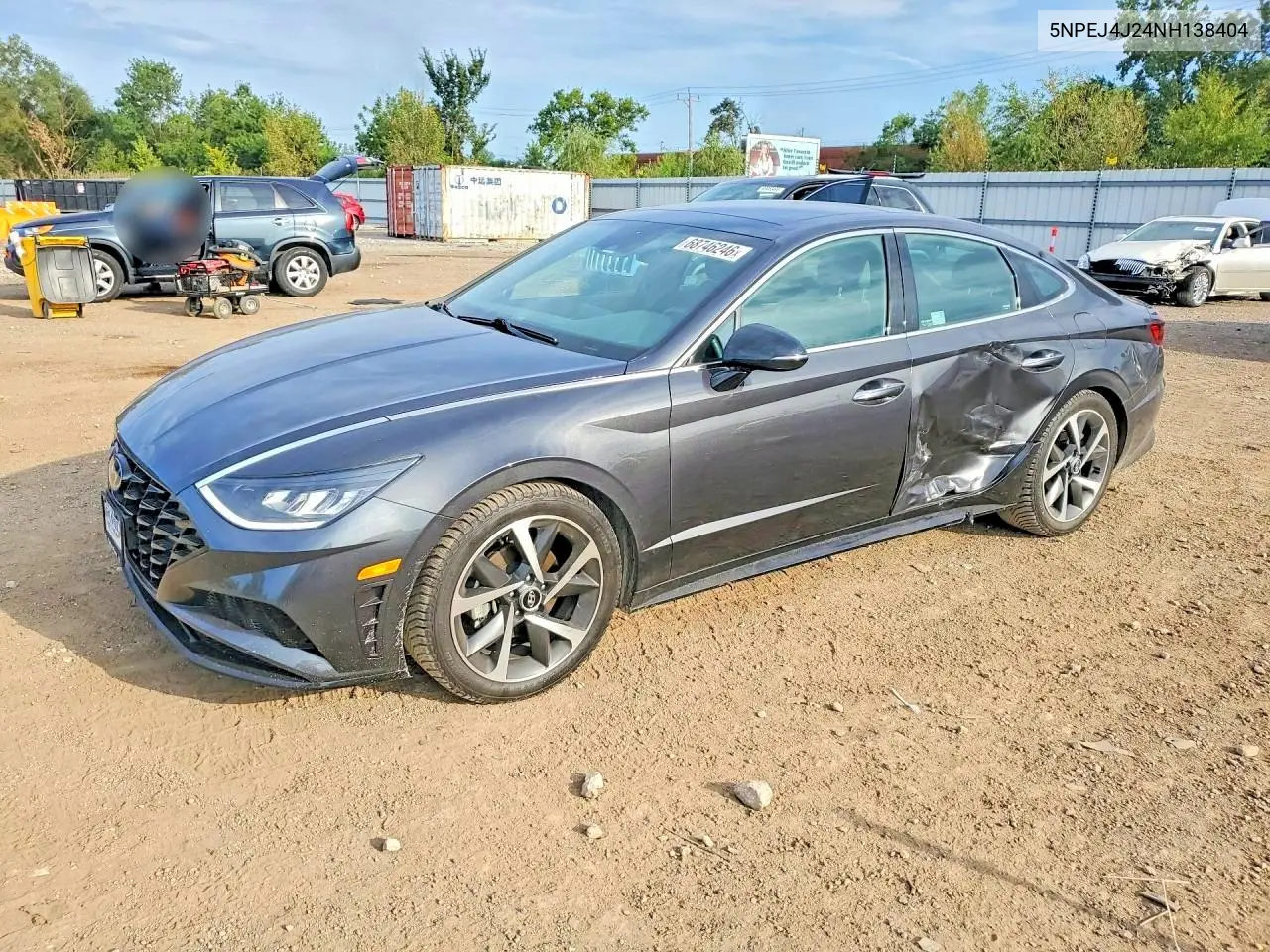 HYUNDAI SONATA 2022, VIN 5NPEJ4J24NH138404