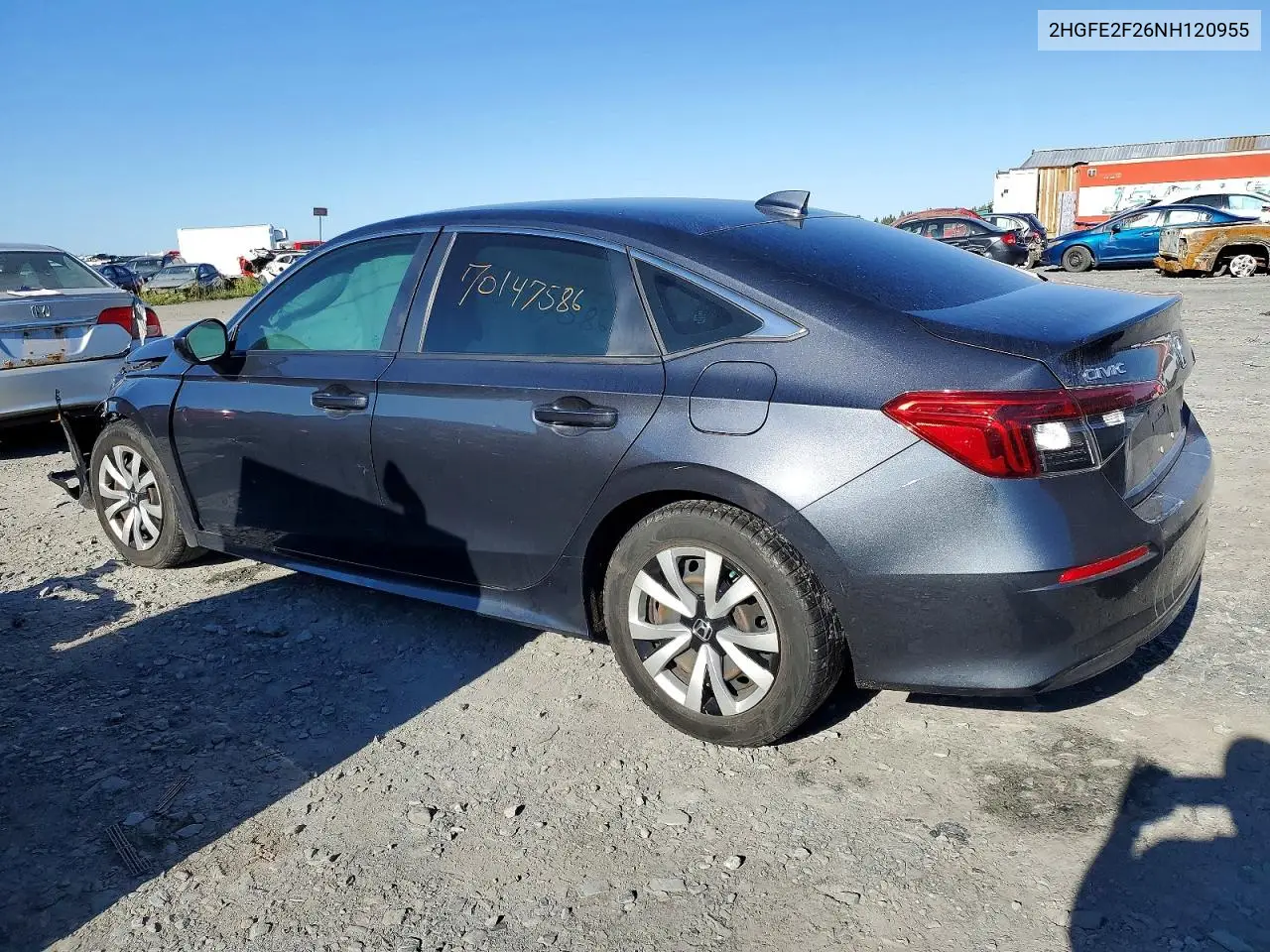 2022 HONDA CIVIC VIN 2HGFE2F26NH120955 — фото 2