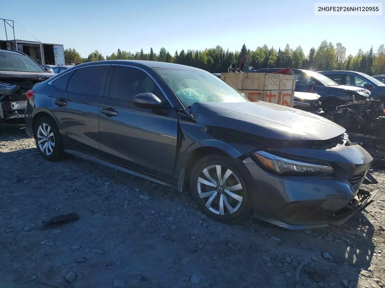 2022 HONDA CIVIC VIN 2HGFE2F26NH120955 — фото 4