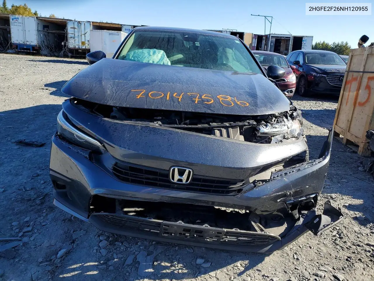 2022 HONDA CIVIC VIN 2HGFE2F26NH120955 — фото 5