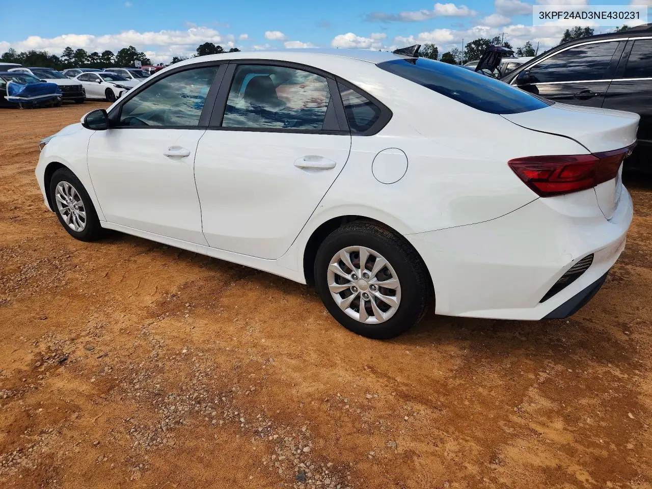 2022 KIA FORTE VIN 3KPF24AD3NE430231 — фото 2