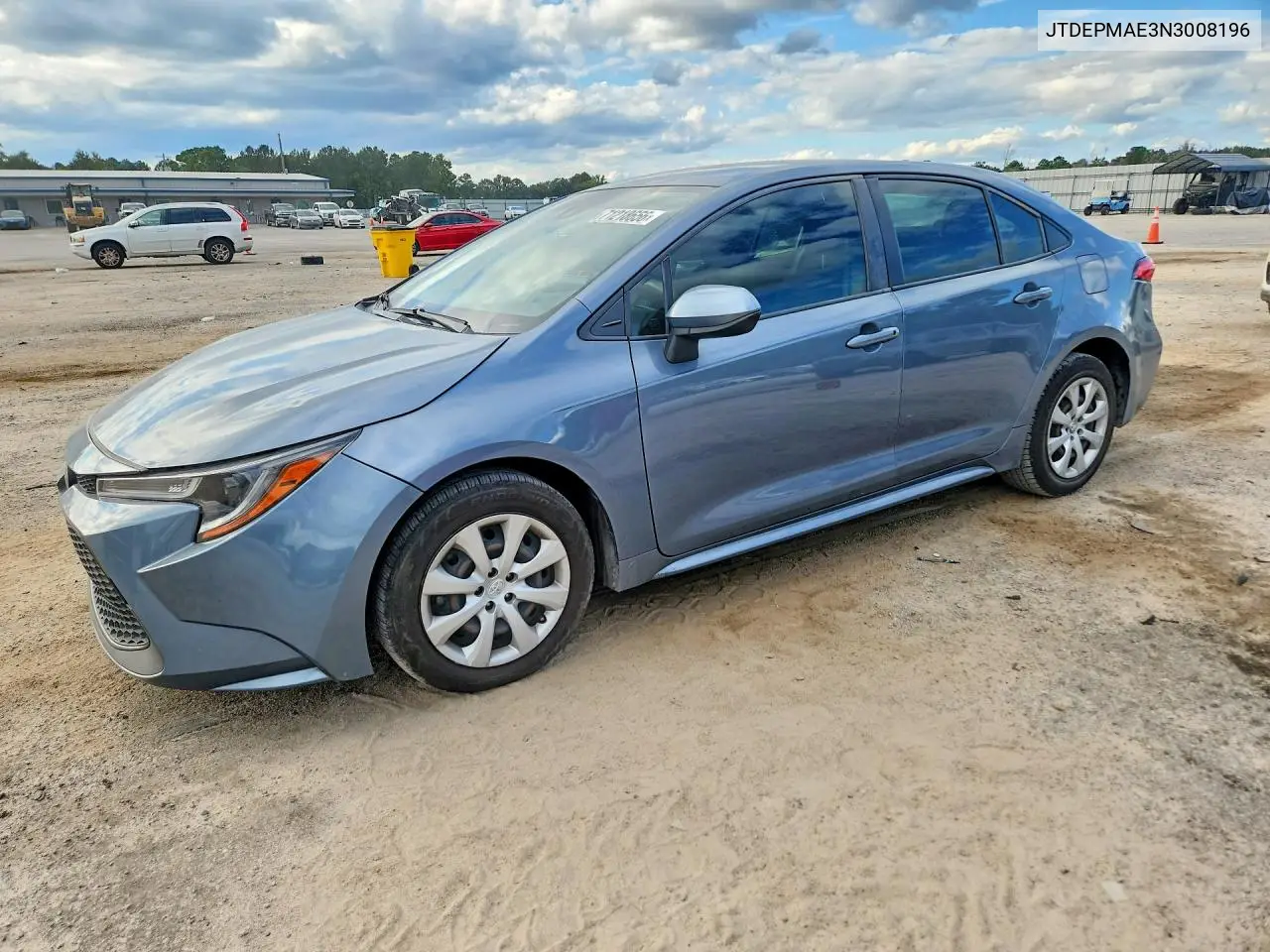 TOYOTA COROLLA 2022, VIN JTDEPMAE3N3008196