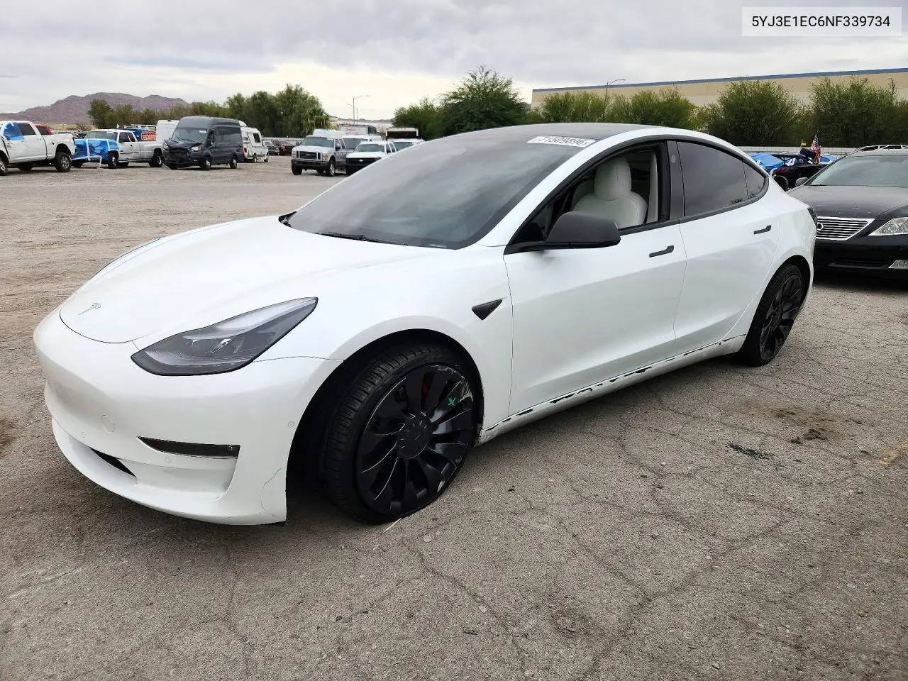 TESLA MODEL 3 2022, VIN 5YJ3E1EC6NF339734