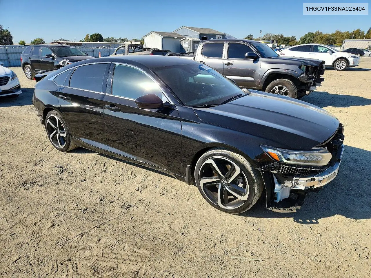 2022 HONDA ACCORD VIN 1HGCV1F33NA025404 — фото 4