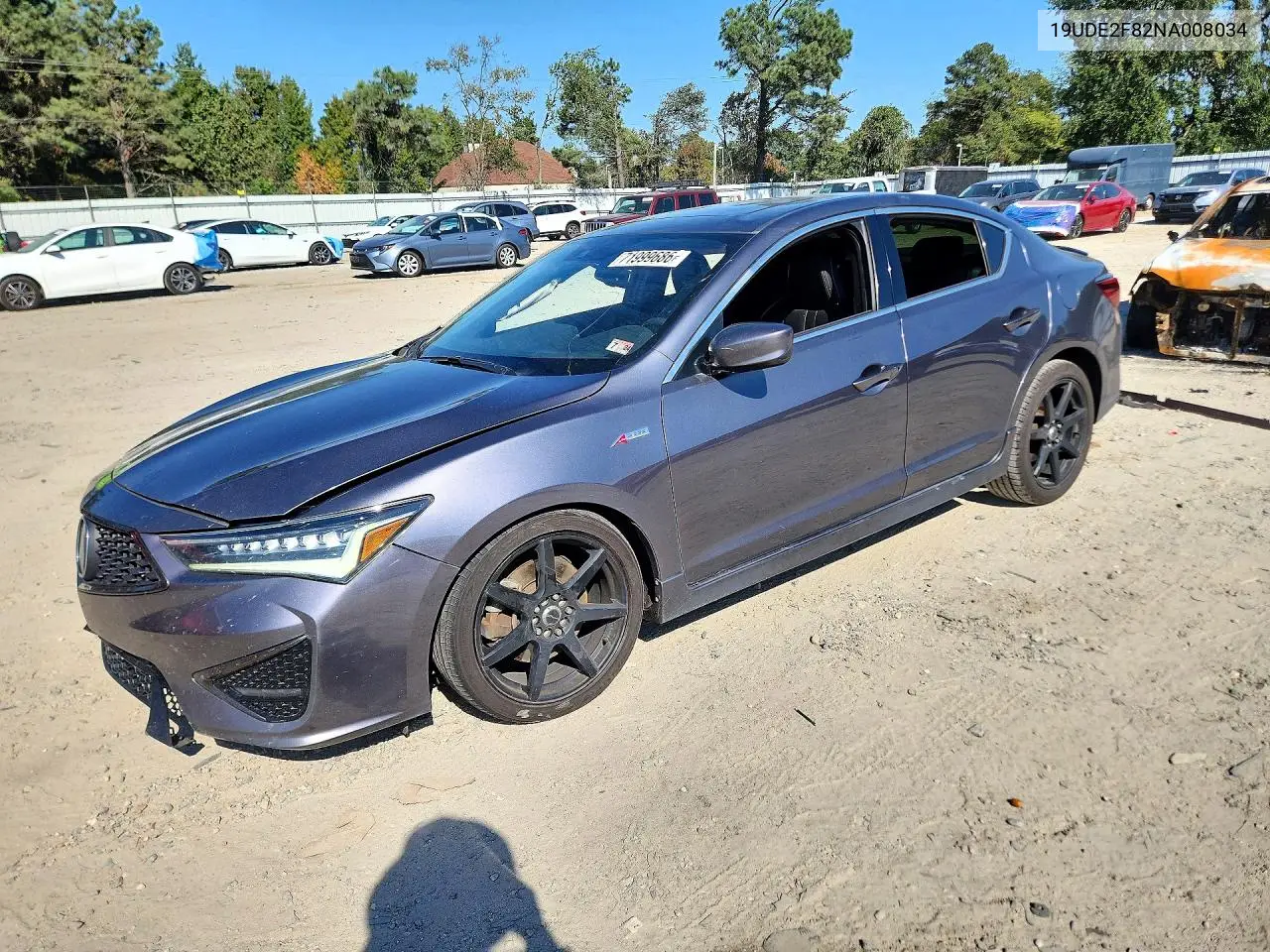 ACURA ILX 2022, VIN 19UDE2F82NA008034