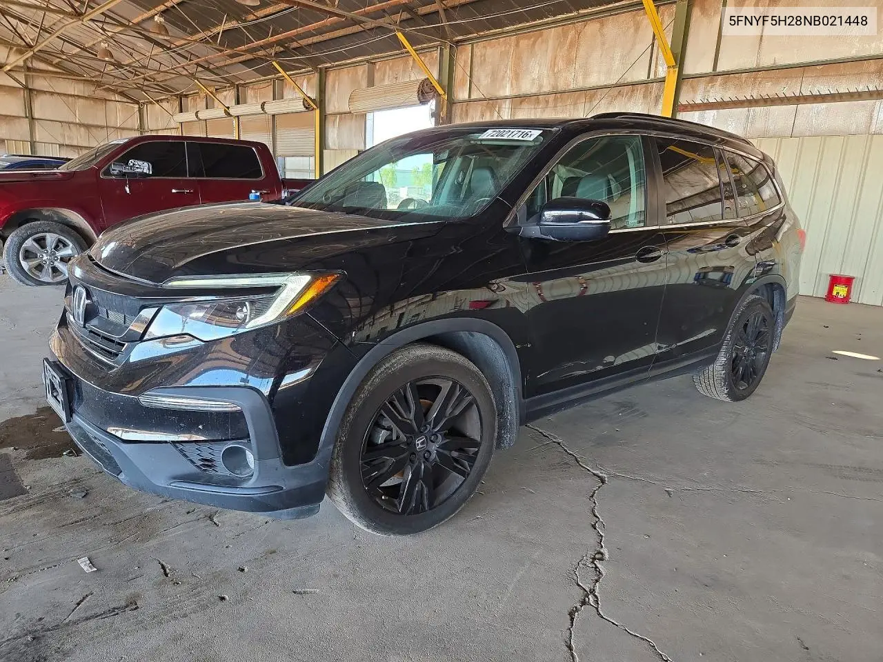 HONDA PILOT 2022, VIN 5FNYF5H28NB021448