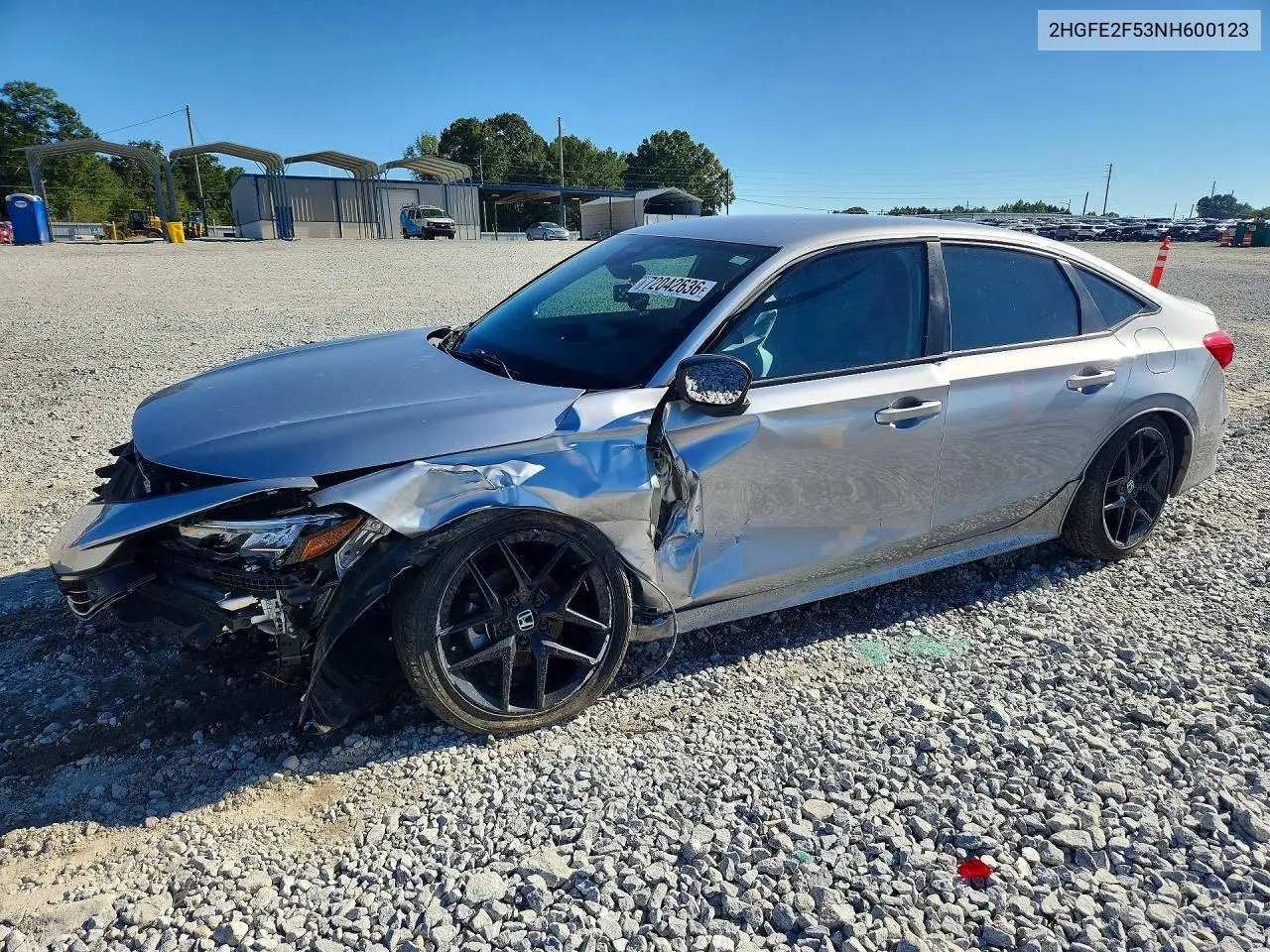 HONDA CIVIC 2022, VIN 2HGFE2F53NH600123