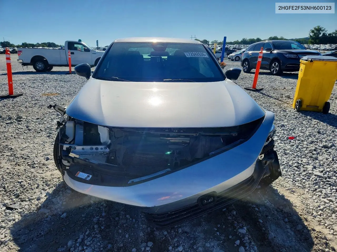 2022 HONDA CIVIC VIN 2HGFE2F53NH600123 — фото 5