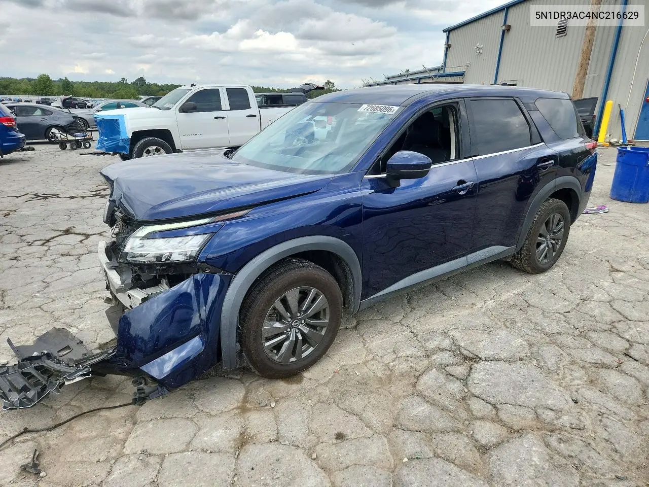 NISSAN PATHFINDER 2022, VIN 5N1DR3AC4NC216629