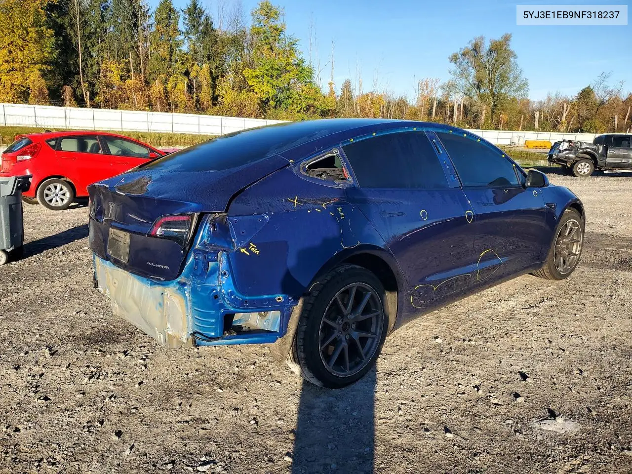 2022 TESLA MODEL 3 VIN 5YJ3E1EB9NF318237 — фото 3