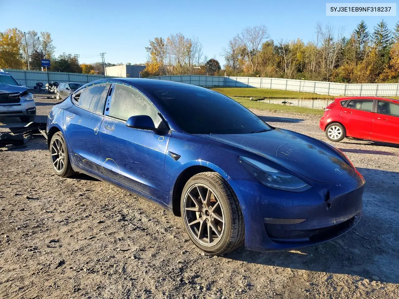 2022 TESLA MODEL 3 VIN 5YJ3E1EB9NF318237 — фото 4