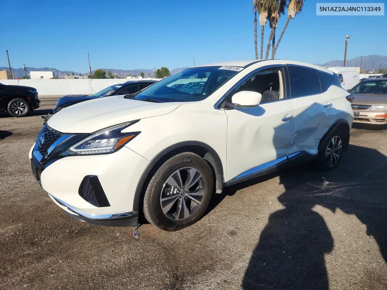 NISSAN MURANO 2022, VIN 5N1AZ2AJ4NC113349