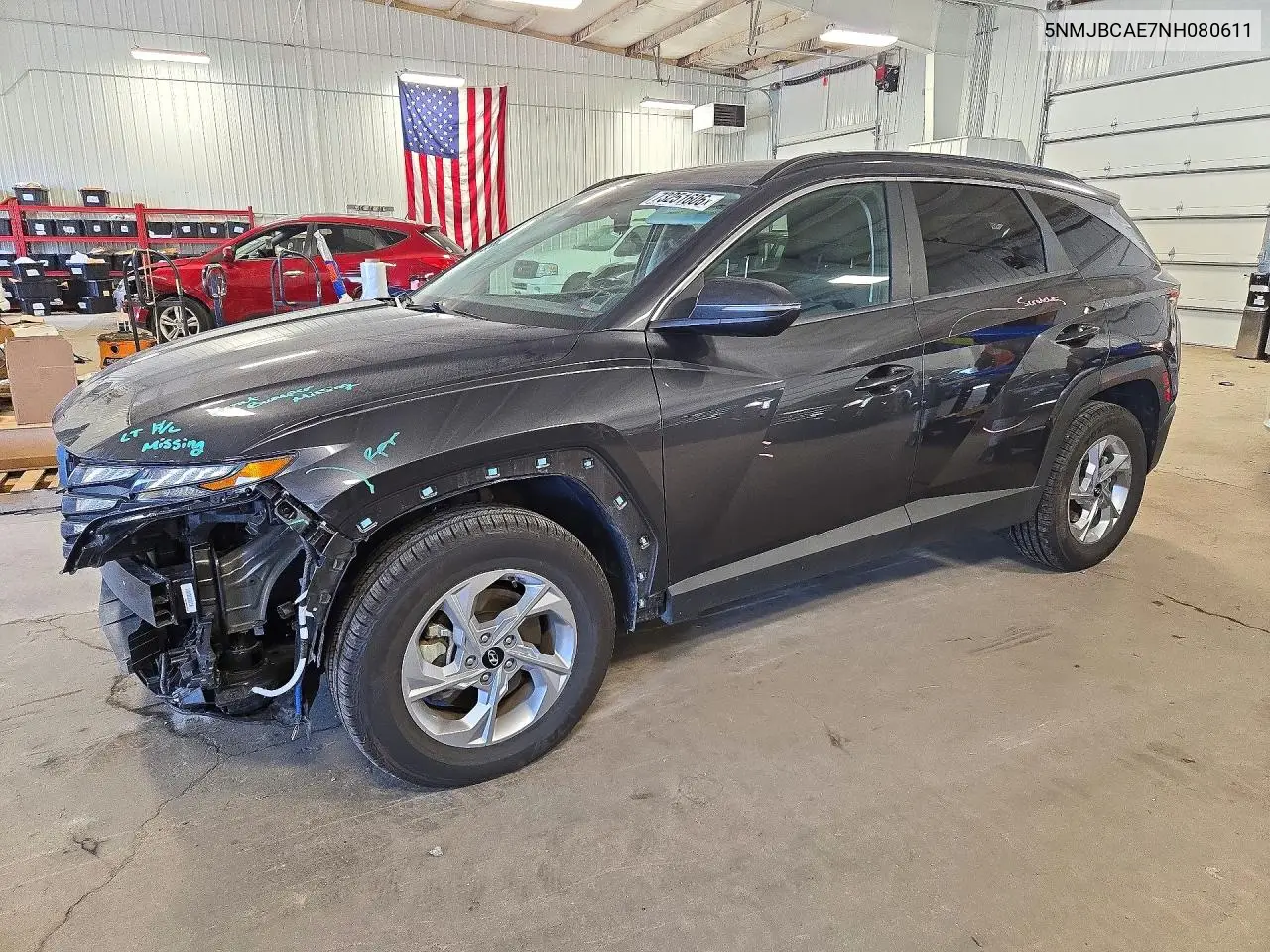 HYUNDAI TUCSON 2022, VIN 5NMJBCAE7NH080611