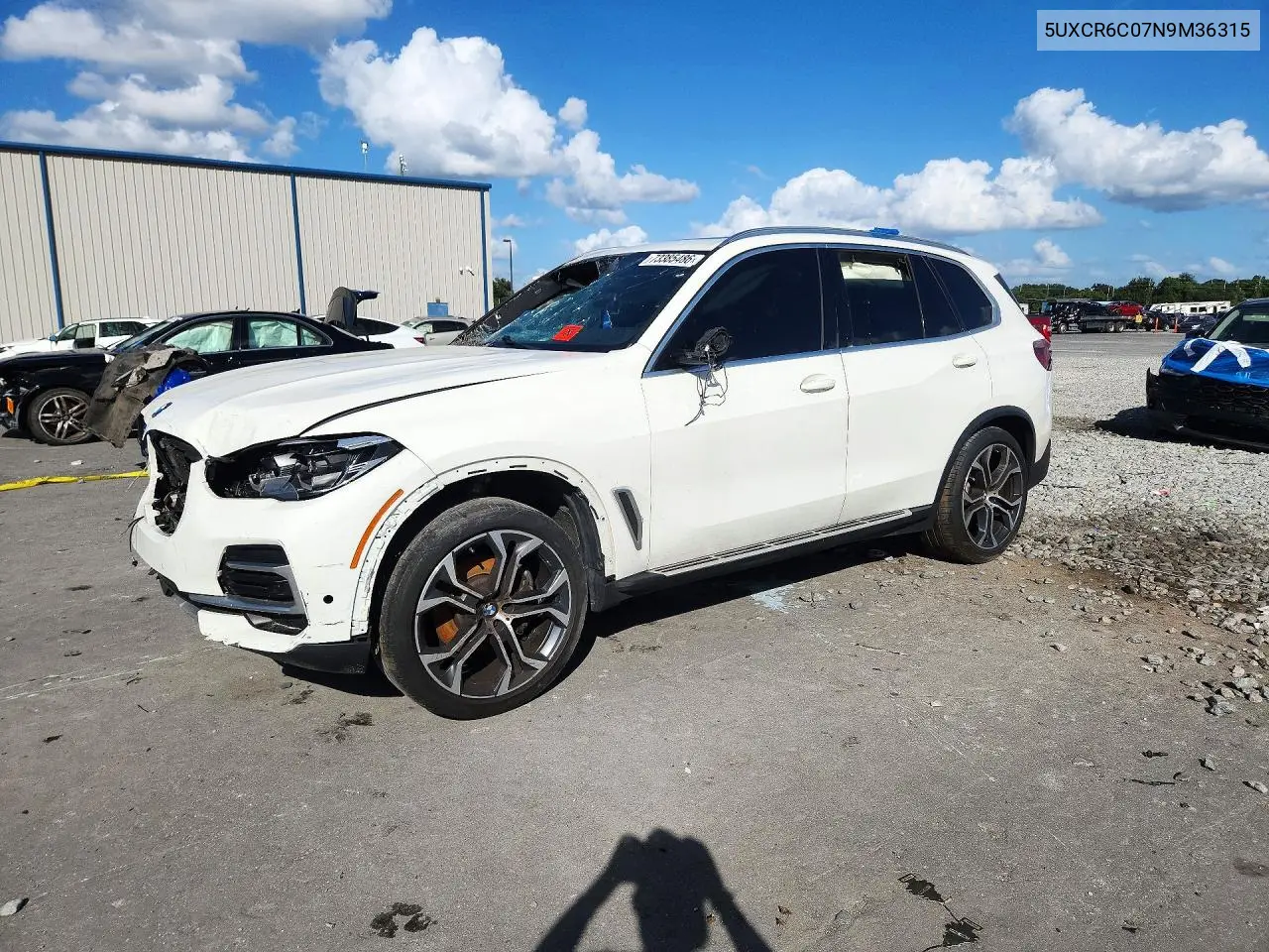 BMW X5 2022, VIN 5UXCR6C07N9M36315