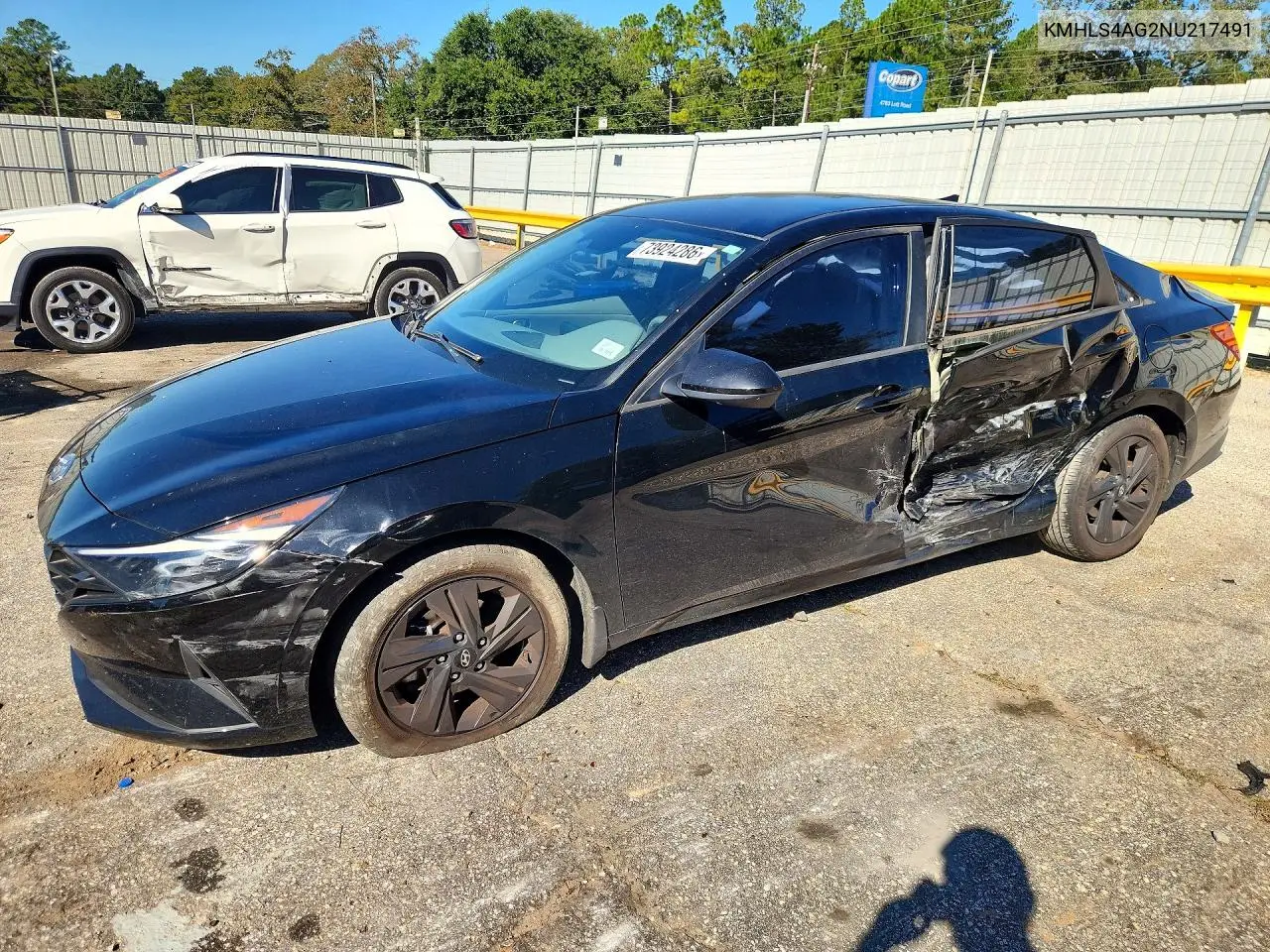 HYUNDAI ELANTRA 2022, VIN KMHLS4AG2NU217491