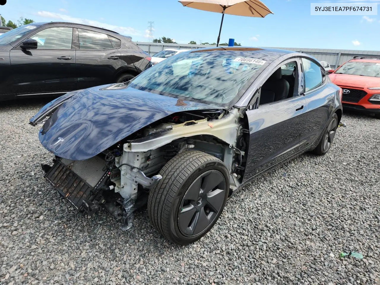 TESLA MODEL 3 2023, VIN 5YJ3E1EA7PF674731