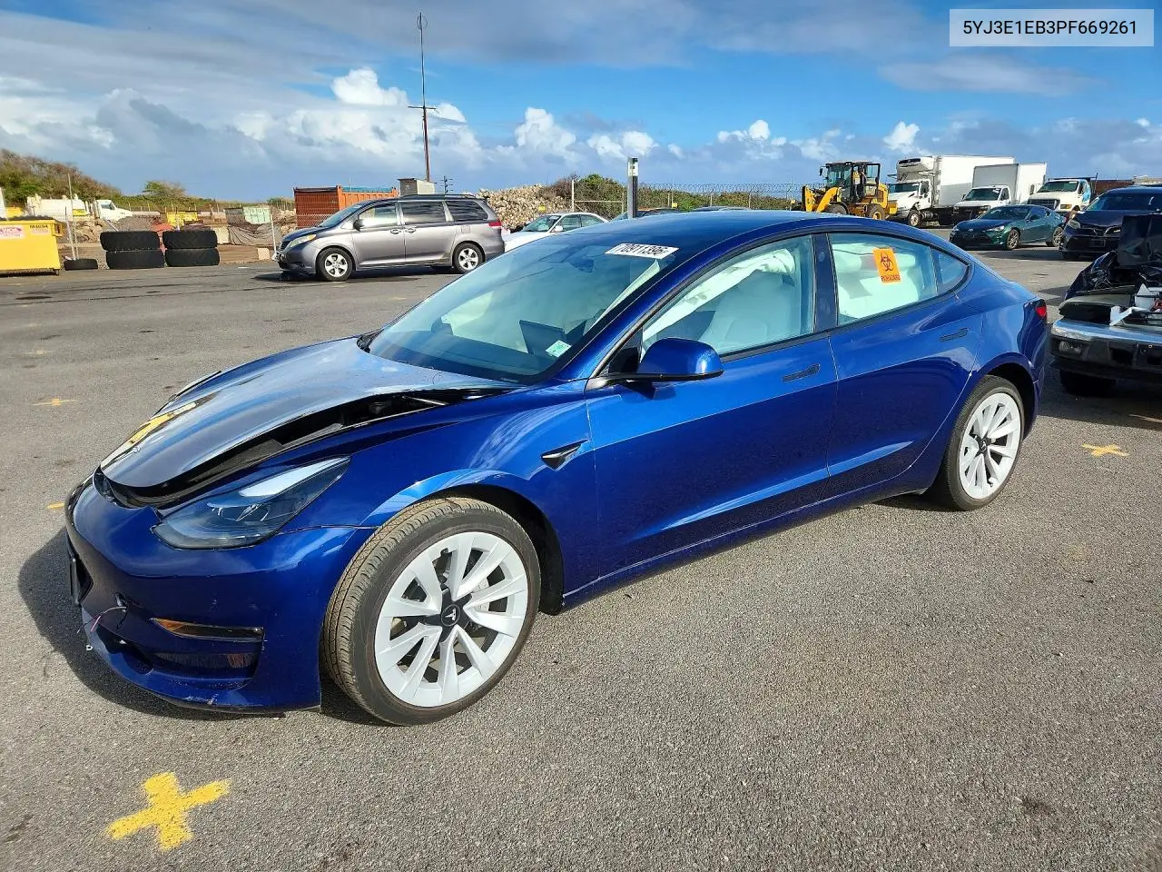 TESLA MODEL 3 2023, VIN 5YJ3E1EB3PF669261