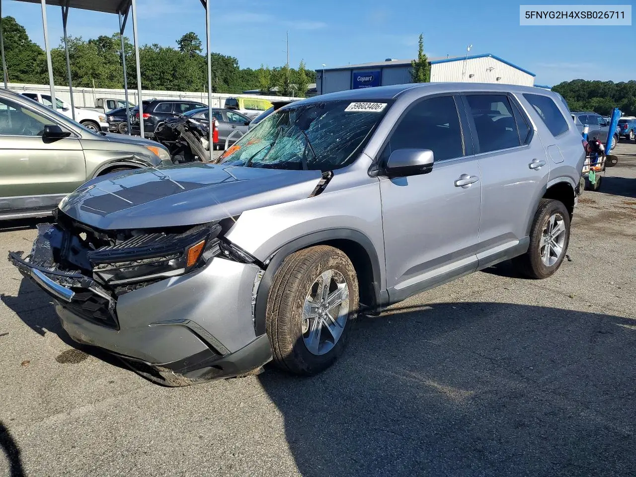 HONDA PILOT 2025, VIN 5FNYG2H4XSB026711