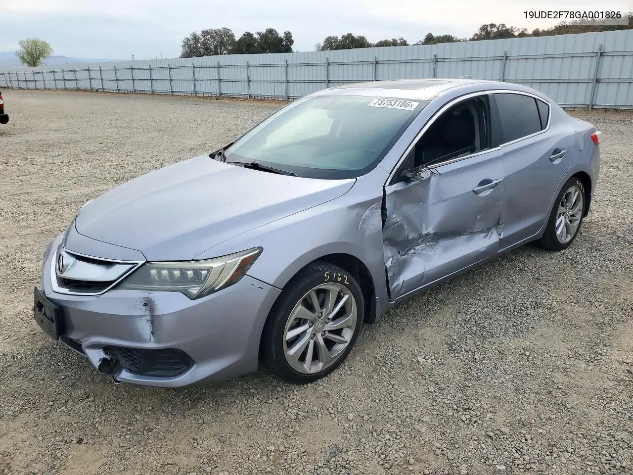 ACURA ILX 2016, VIN 19UDE2F78GA001826