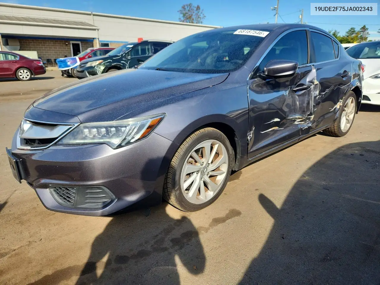 ACURA ILX 2018, VIN 19UDE2F75JA002343