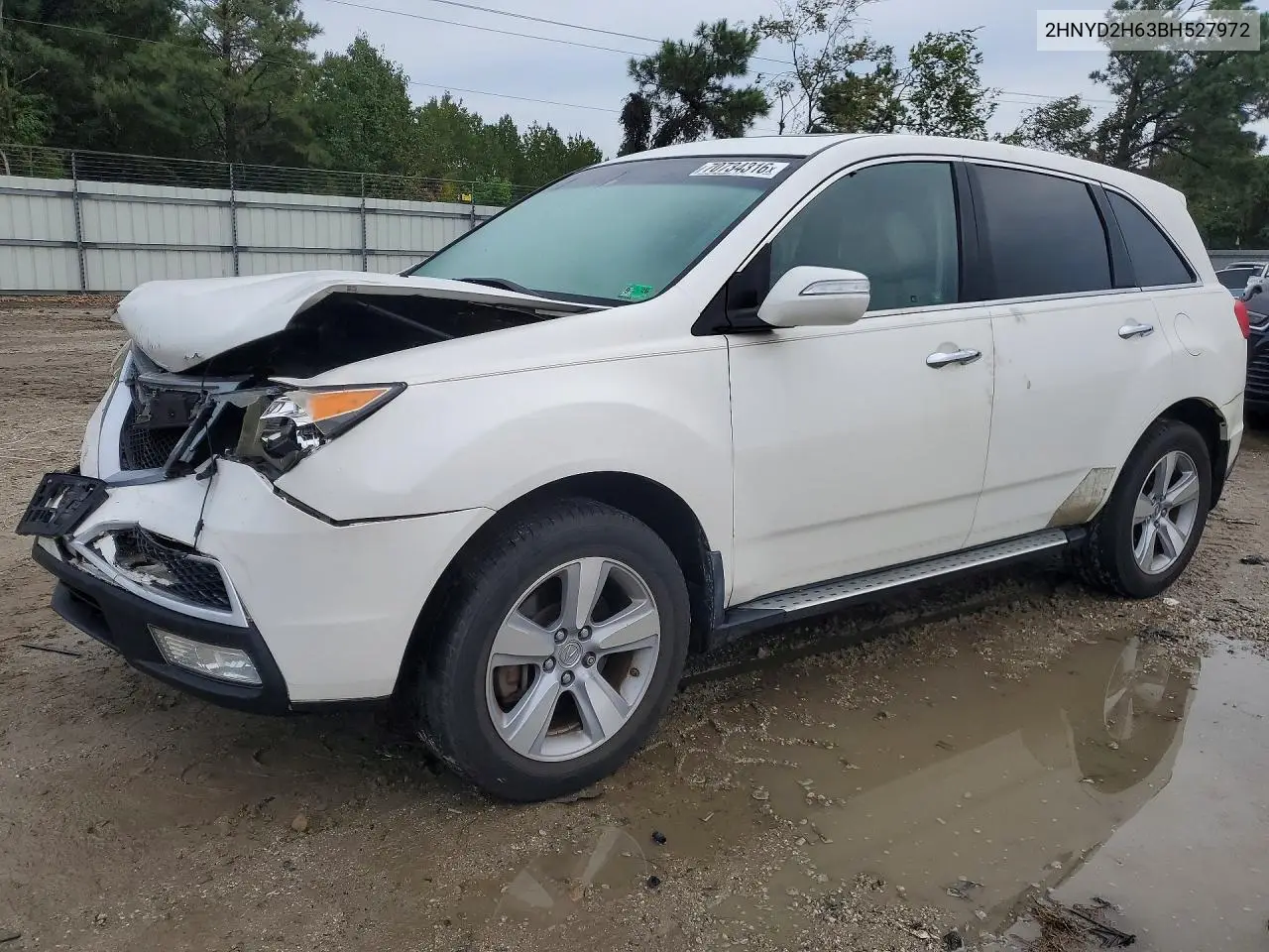 ACURA MDX 2011, VIN 2HNYD2H63BH527972