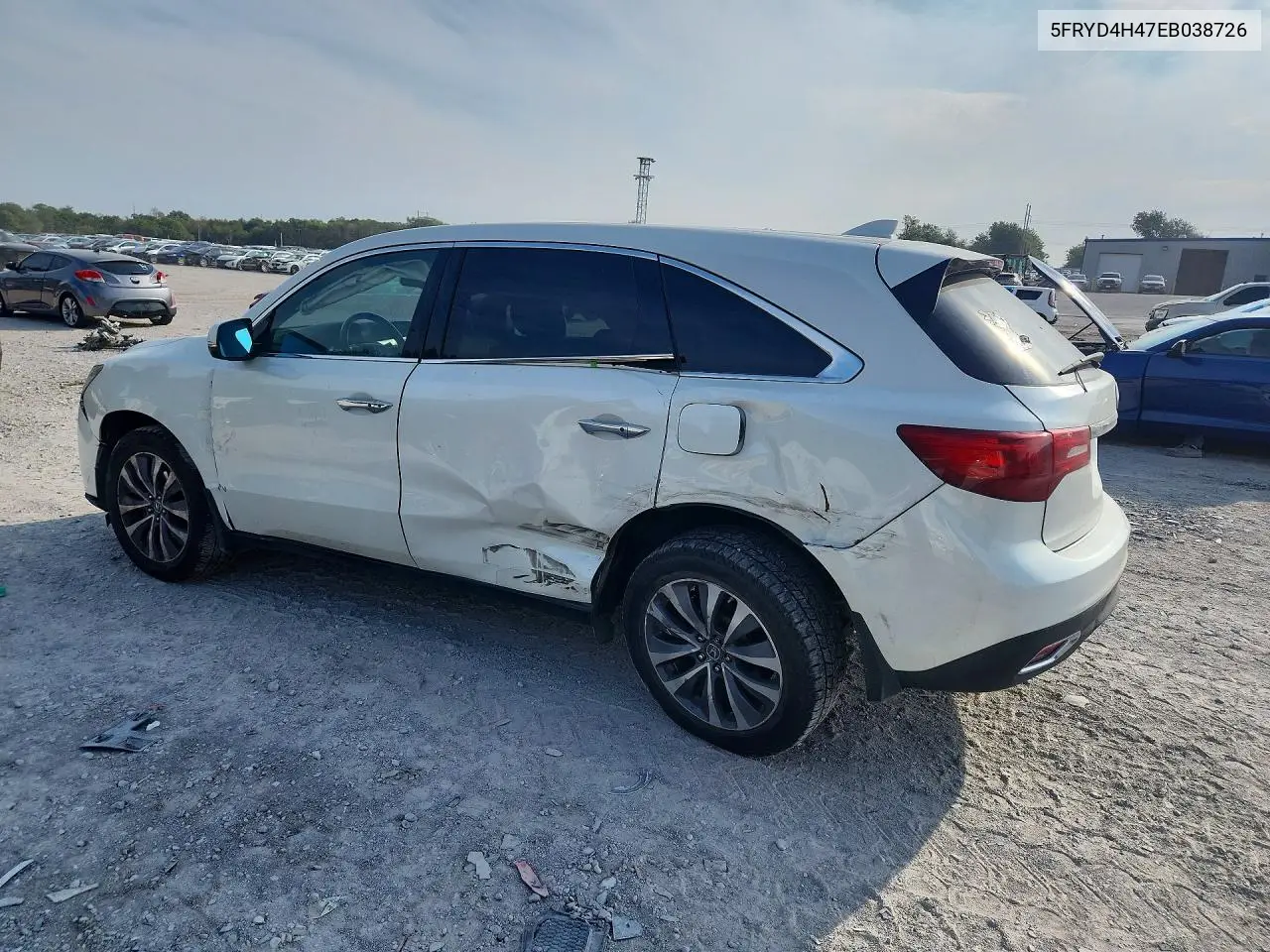 2014 ACURA MDX VIN 5FRYD4H47EB038726 — фото 2