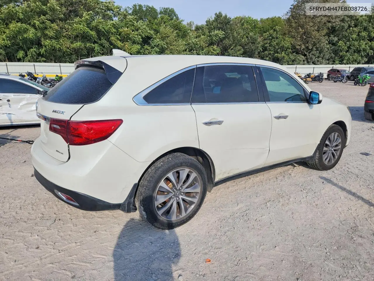 2014 ACURA MDX VIN 5FRYD4H47EB038726 — фото 3