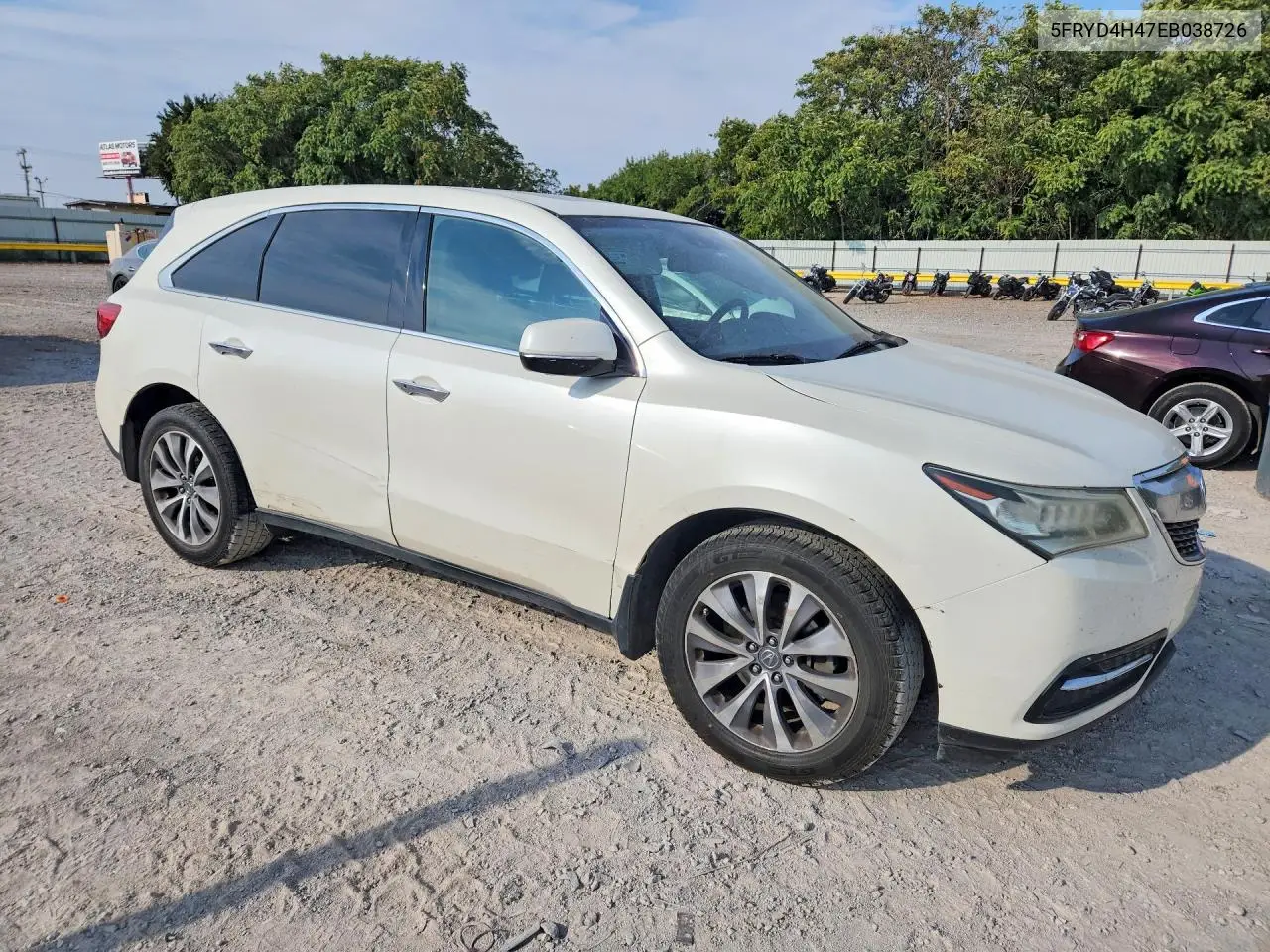 2014 ACURA MDX VIN 5FRYD4H47EB038726 — фото 4