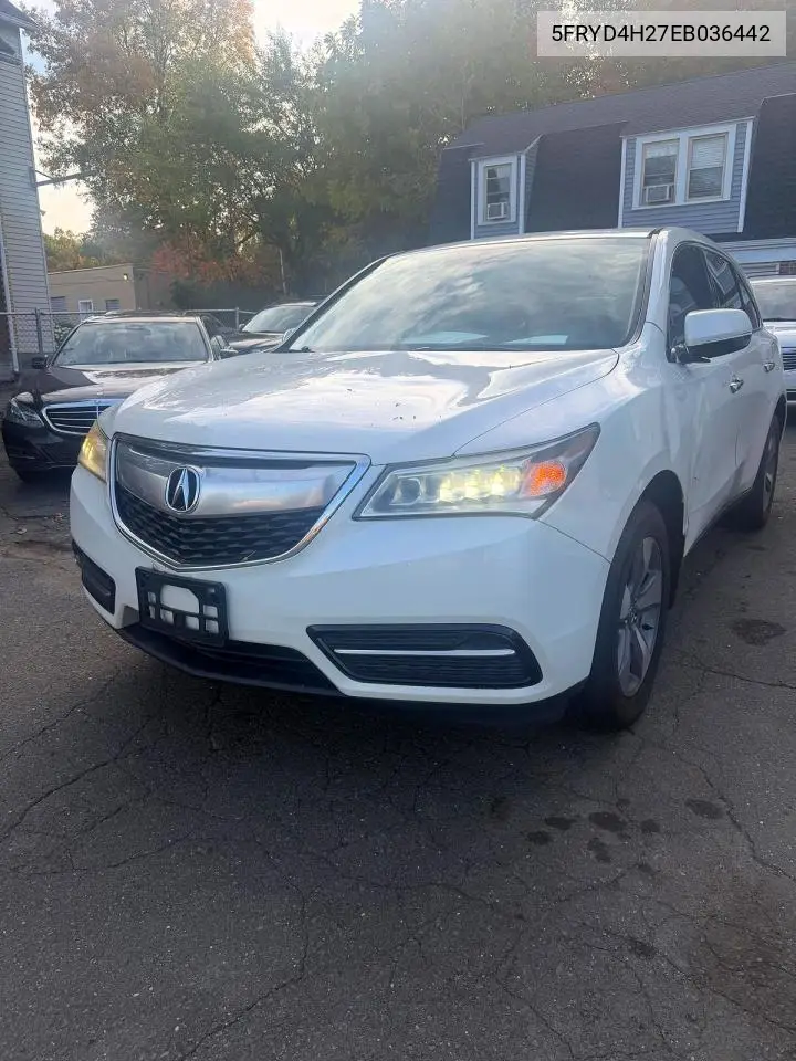 ACURA MDX 2014, VIN 5FRYD4H27EB036442