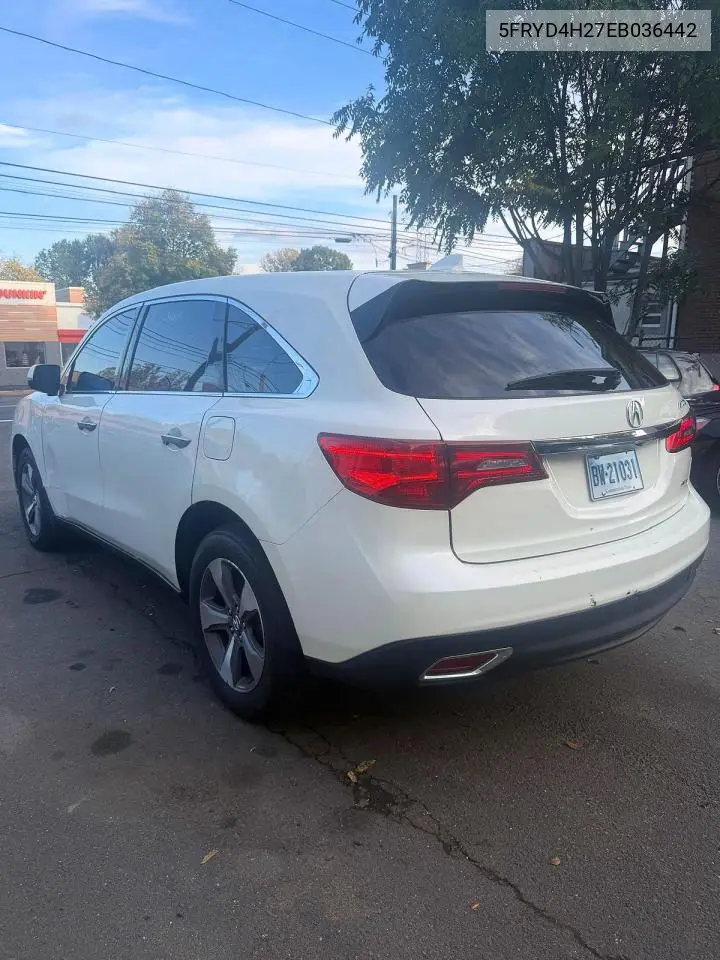 2014 ACURA MDX VIN 5FRYD4H27EB036442 — фото 2