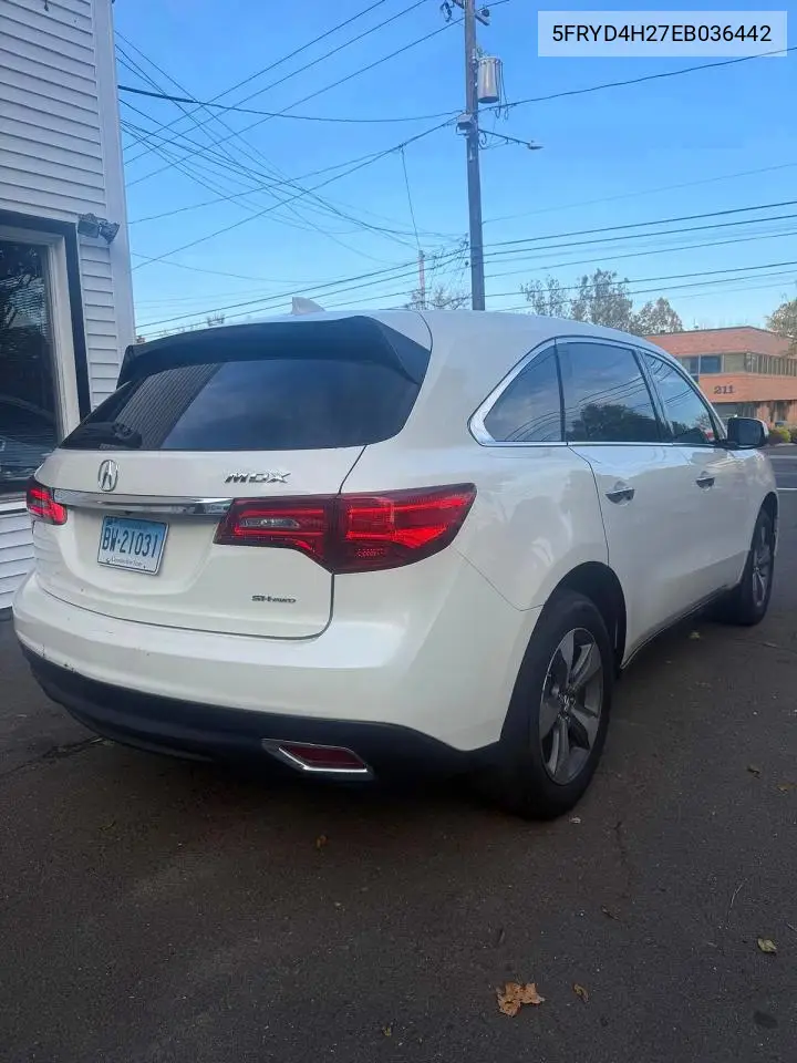2014 ACURA MDX VIN 5FRYD4H27EB036442 — фото 3
