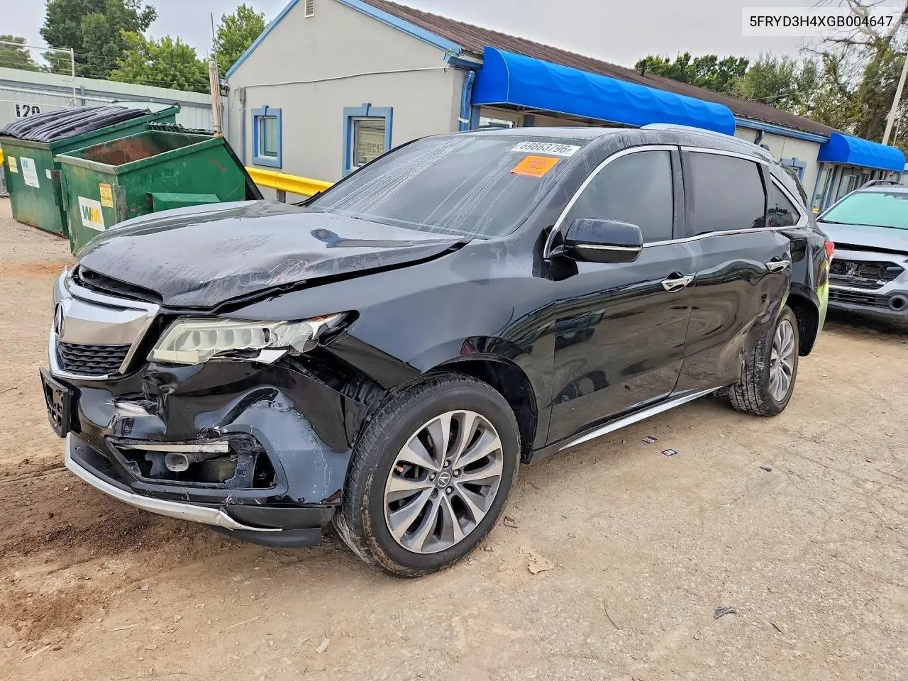 ACURA MDX 2016, VIN 5FRYD3H4XGB004647