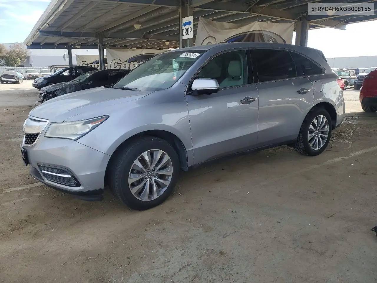 ACURA MDX 2016, VIN 5FRYD4H6XGB008155