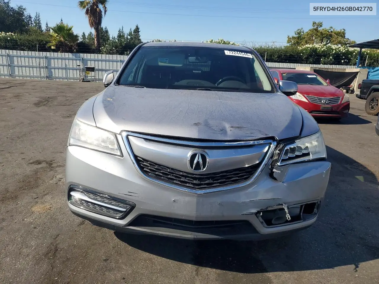 ACURA MDX 2016, VIN 5FRYD4H26GB042770