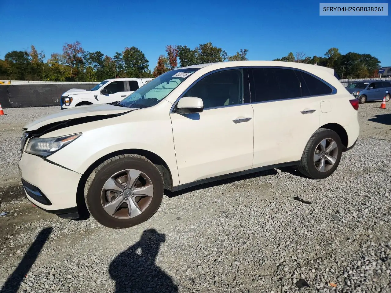 ACURA MDX 2016, VIN 5FRYD4H29GB038261