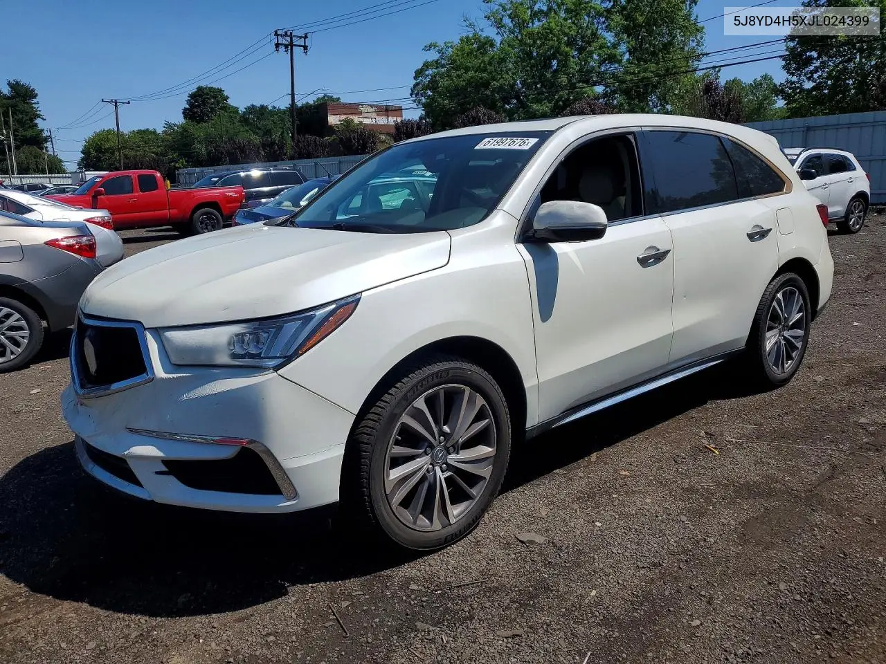 ACURA MDX 2018, VIN 5J8YD4H5XJL024399