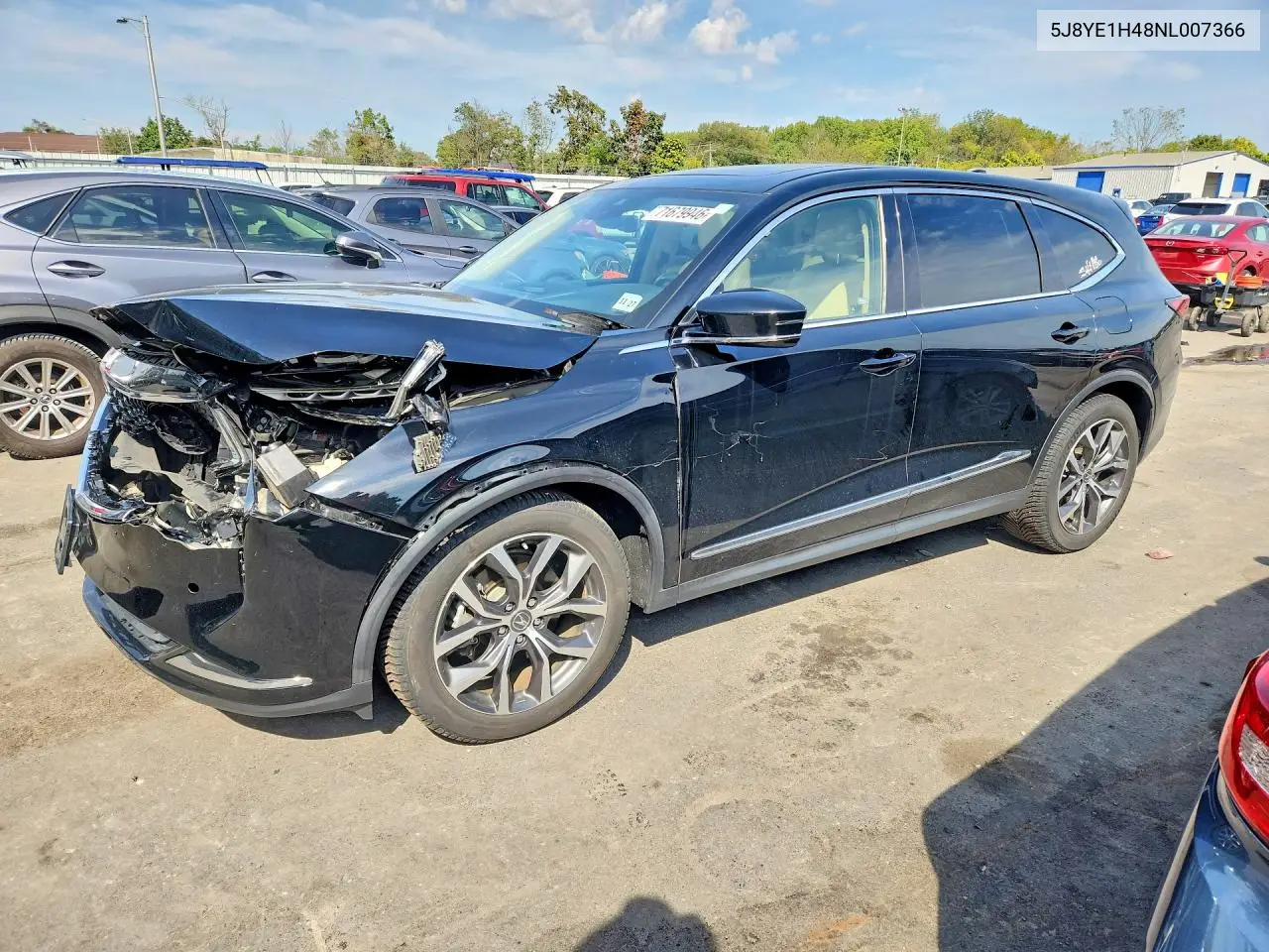 ACURA MDX 2022, VIN 5J8YE1H48NL007366