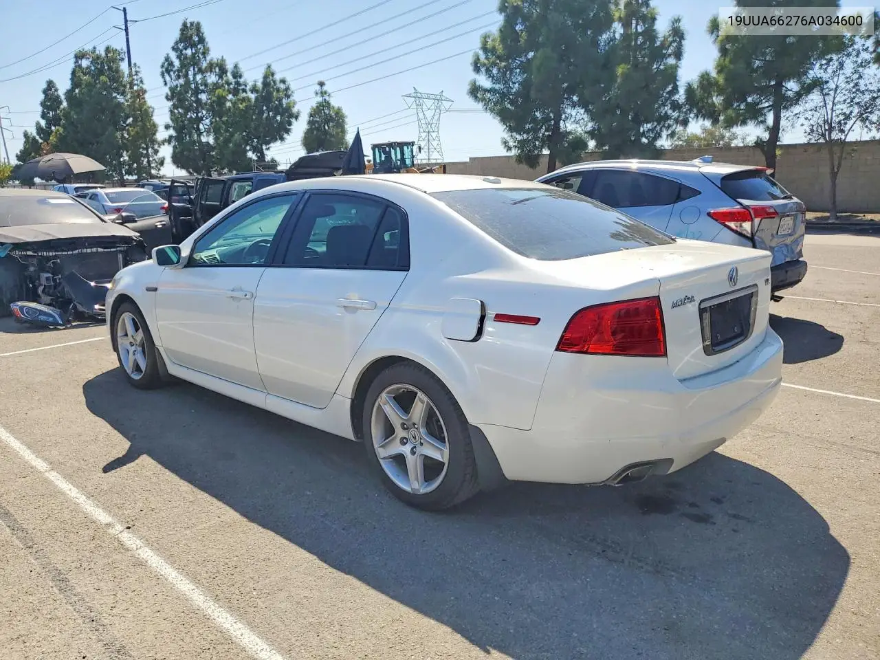 2006 ACURA TL VIN 19UUA66276A034600 — фото 2
