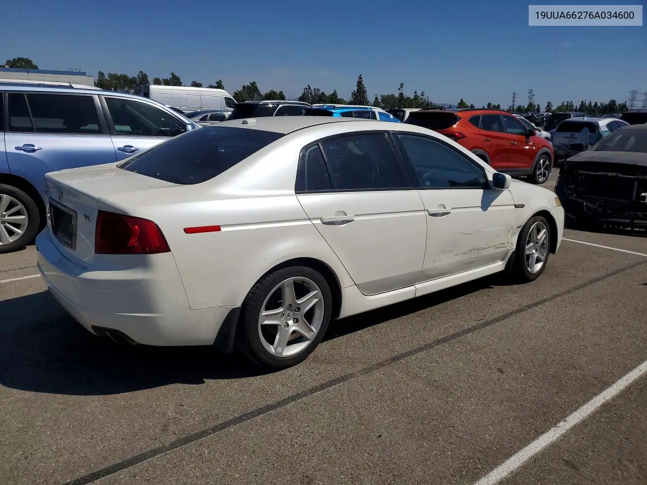 2006 ACURA TL VIN 19UUA66276A034600 — фото 3