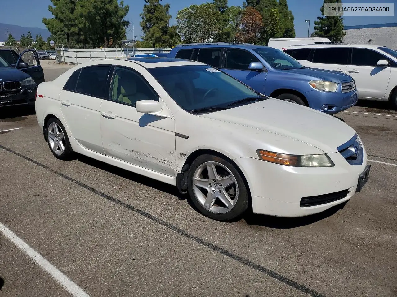 2006 ACURA TL VIN 19UUA66276A034600 — фото 4