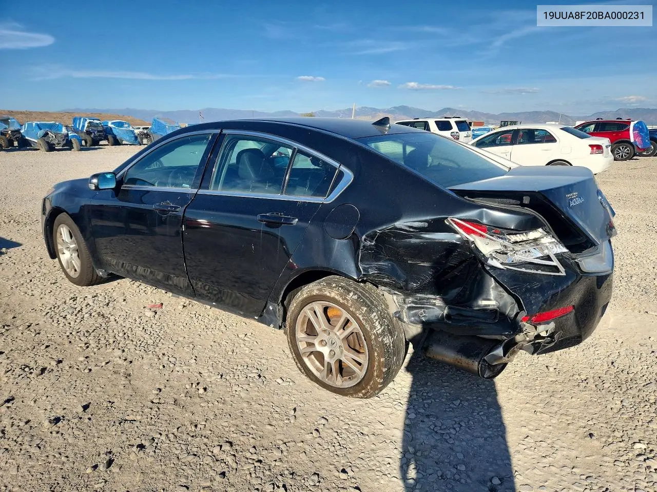 2011 ACURA TL VIN 19UUA8F20BA000231 — фото 2